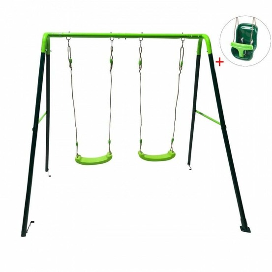 Balançoire double en métal masgames olea + siège bébé