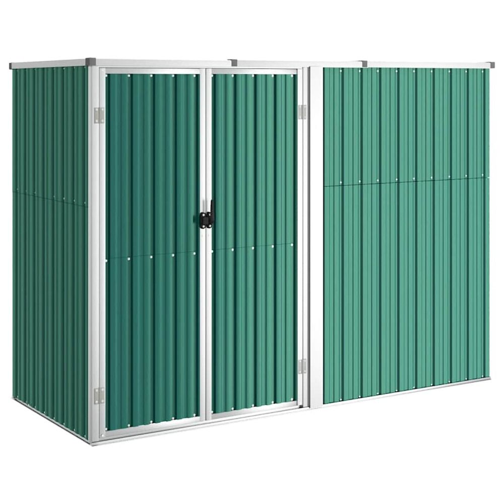 Abri à outils de jardin vert 225x89x161 cm acier galvanisé