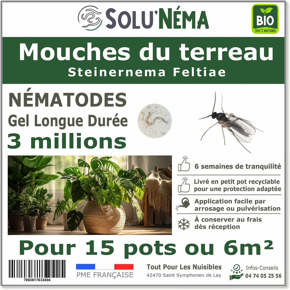 Solunéma - Mouches du terreau 3 millions Nématodes - (SF)
