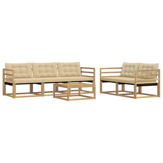 Ensemble de canapés d'extérieur 6 pc blanc et beige