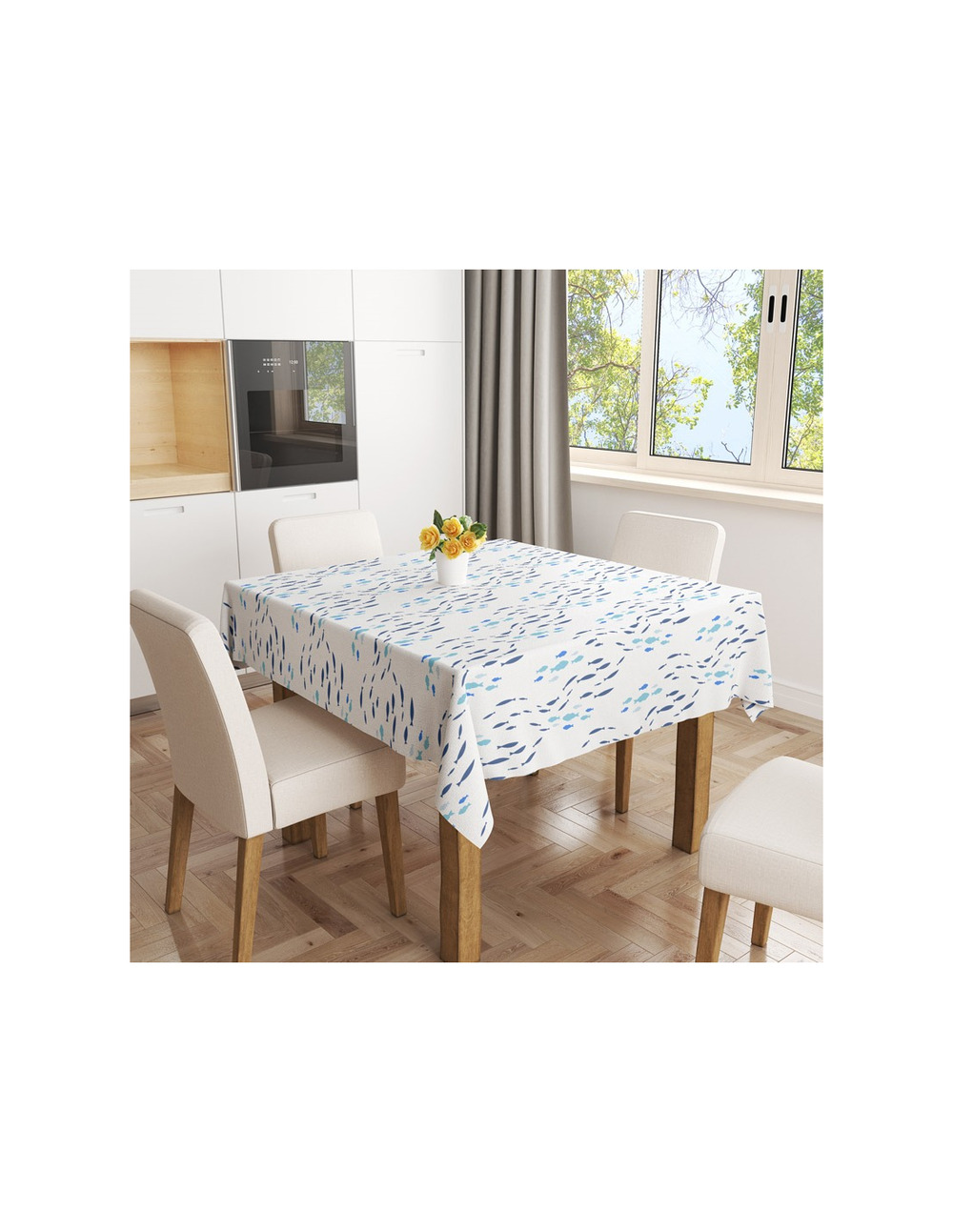 Toile cirée ovale 140x240cm plongée sur cintre - access deco