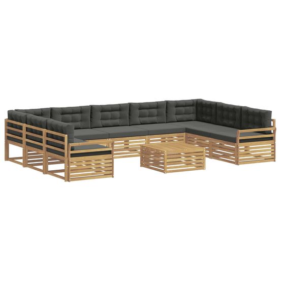 Ensemble de canapés d'extérieur 10 pc blanc et anthracite