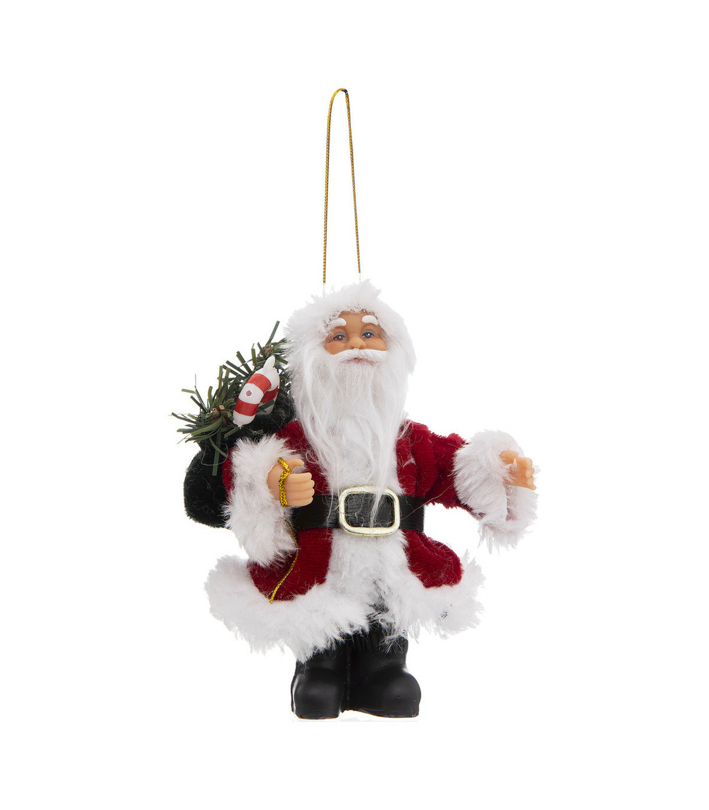 Sujet à suspendre père noël debout en habit rouge et blanc