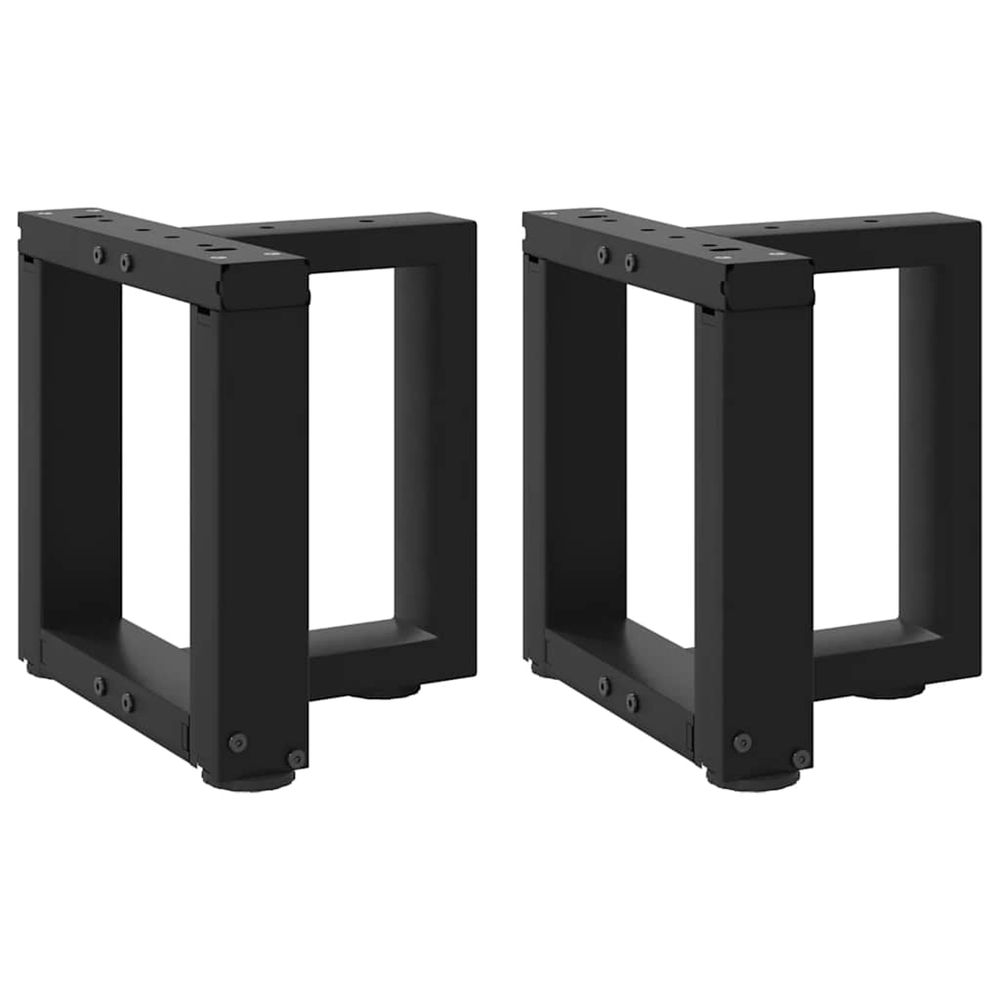 Pieds de table basse en t, 2 pièces, noir, 30 x 25 x (30-31) cm, acier