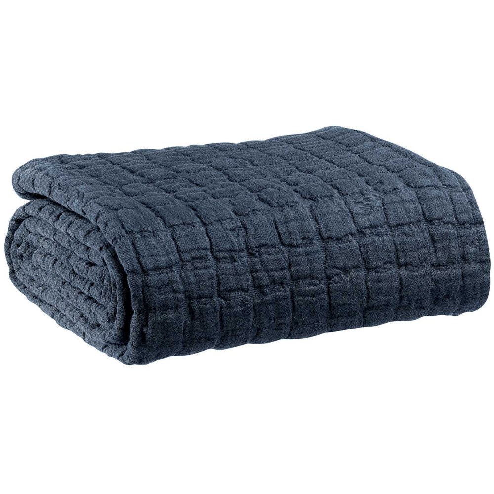 Plaid en coton swami 130 x 200 cm marine