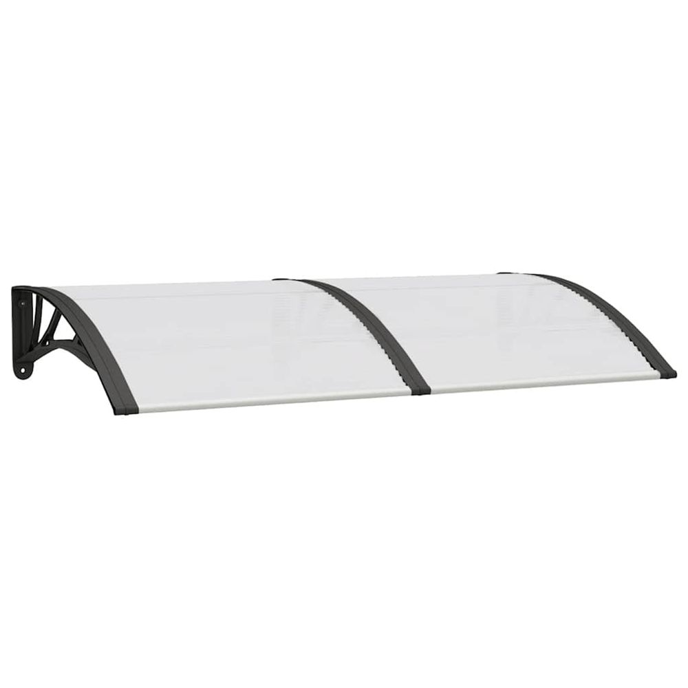 Auvent de porte noir et transparent 150x75 cm polycarbonate