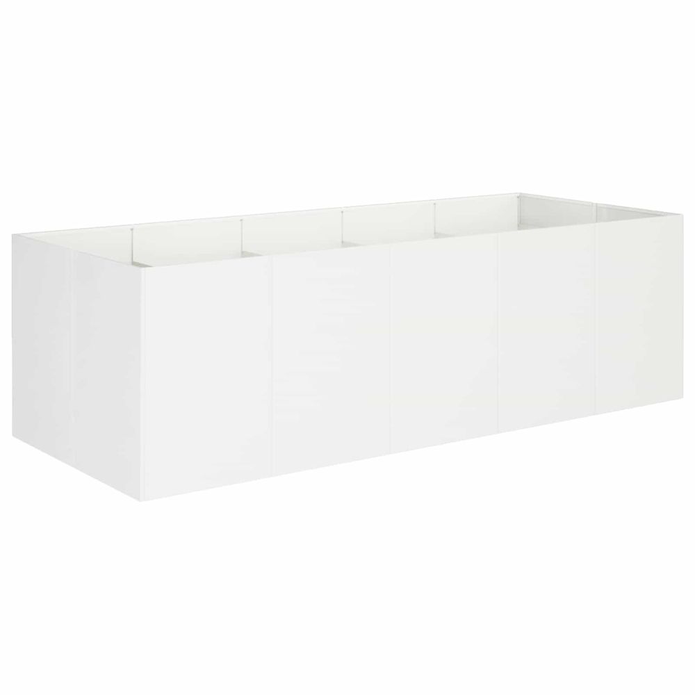 Cache-pot de jardin blanc 200 x 80 x 60 cm acier laminé à froid