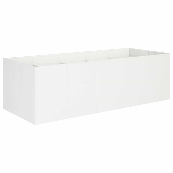 Cache-pot de jardin blanc 200 x 80 x 60 cm acier laminé à froid