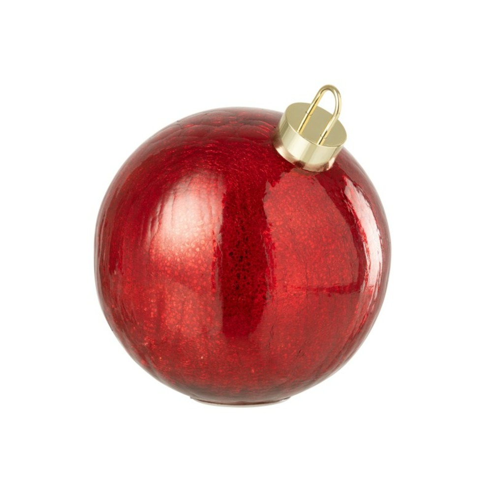 Boule de noël led en verre rouge d.25 cm