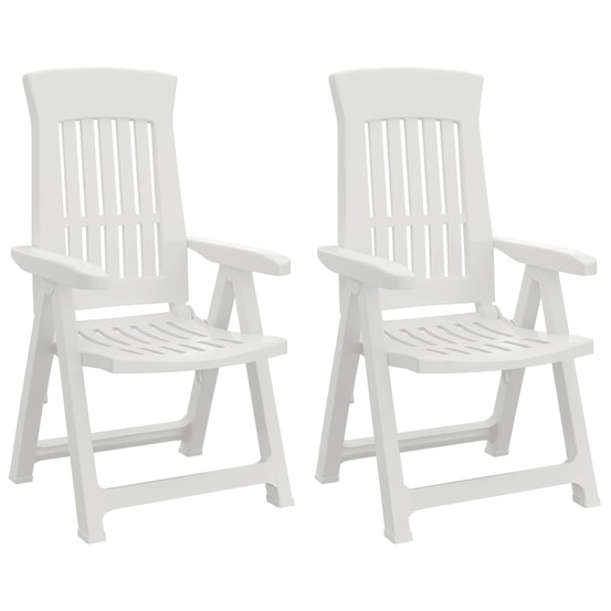 Chaises inclinables de jardin lot de 2 blanc pp