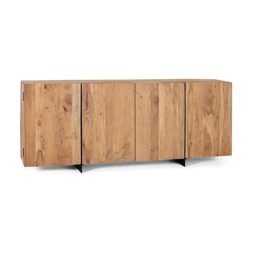 Bahut 4 portes bois marron - décoration d'autrefois