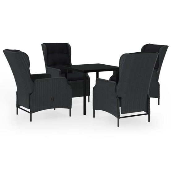 Ensemble à manger de jardin 5 pcs gris foncé