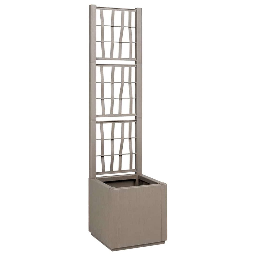 Jardinière haute avec treillis polypropylène pour plantes grimpantes gris