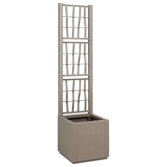 Jardinière haute avec treillis polypropylène pour plantes grimpantes gris
