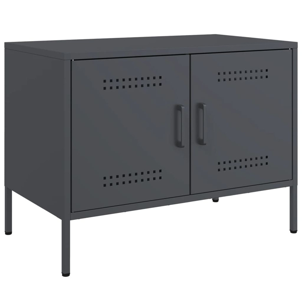 Meuble tv anthracite 68x39x50,5 cm acier