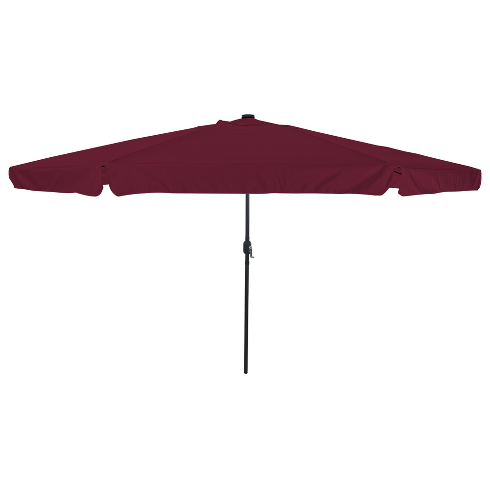 Parasol de jardin avec éclairage led ø395x245 cm rouge bordeaux