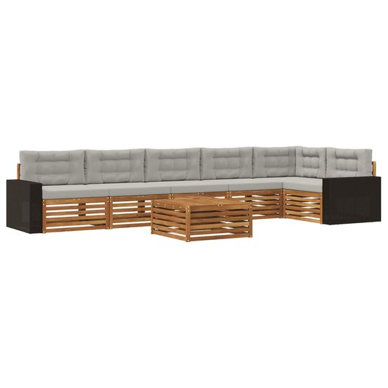 Ensemble de canapés d'extérieur 7 pc naturel et gris clair