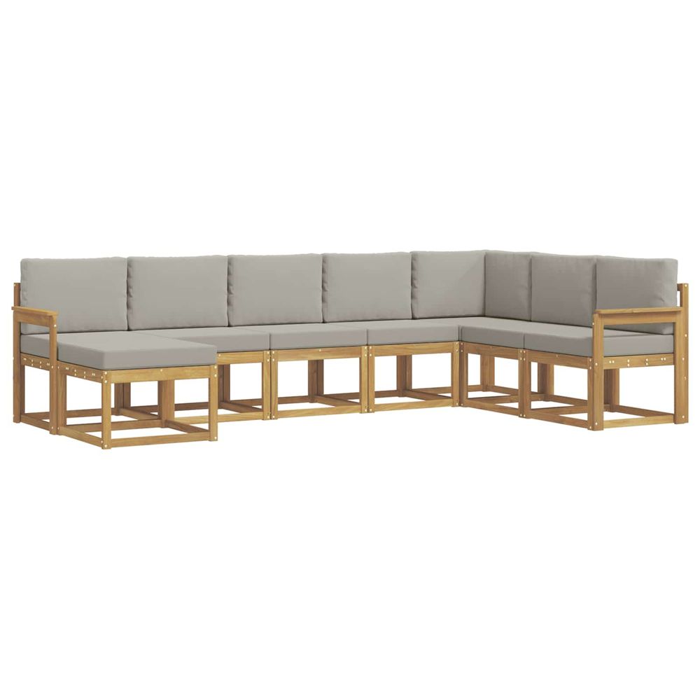 Ensemble de canapés d'extérieur 8 pc blanc et gris clair
