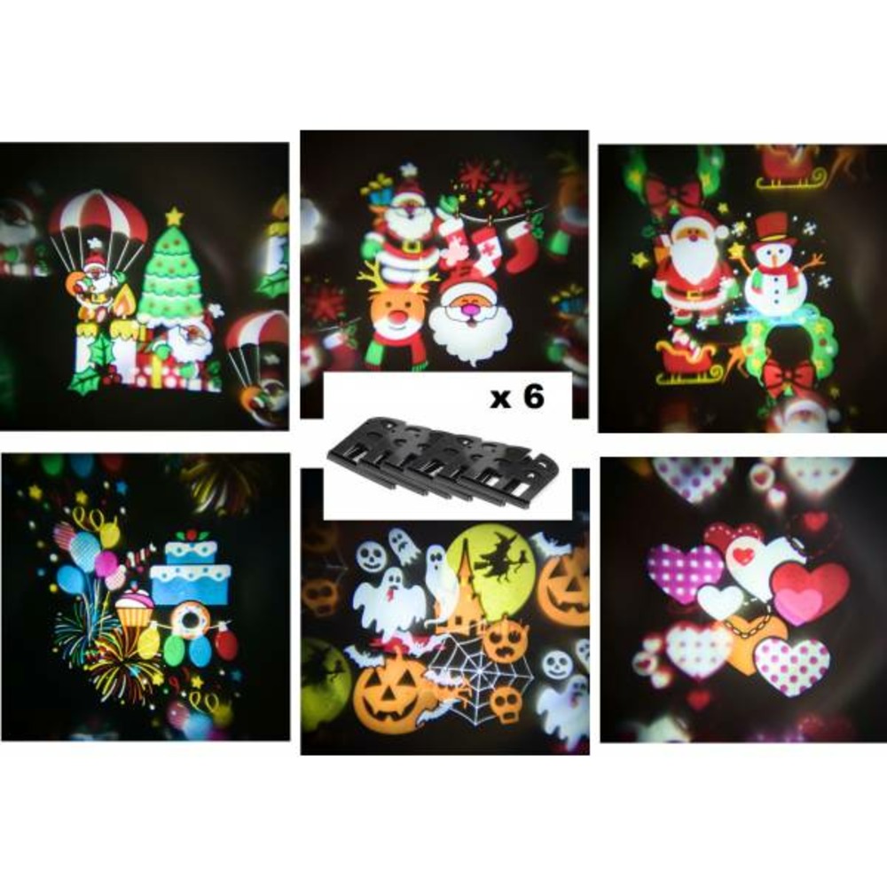 Lot 6 images interchangeables en couleur pour projecteur de fête extérieur et intérieur lotti