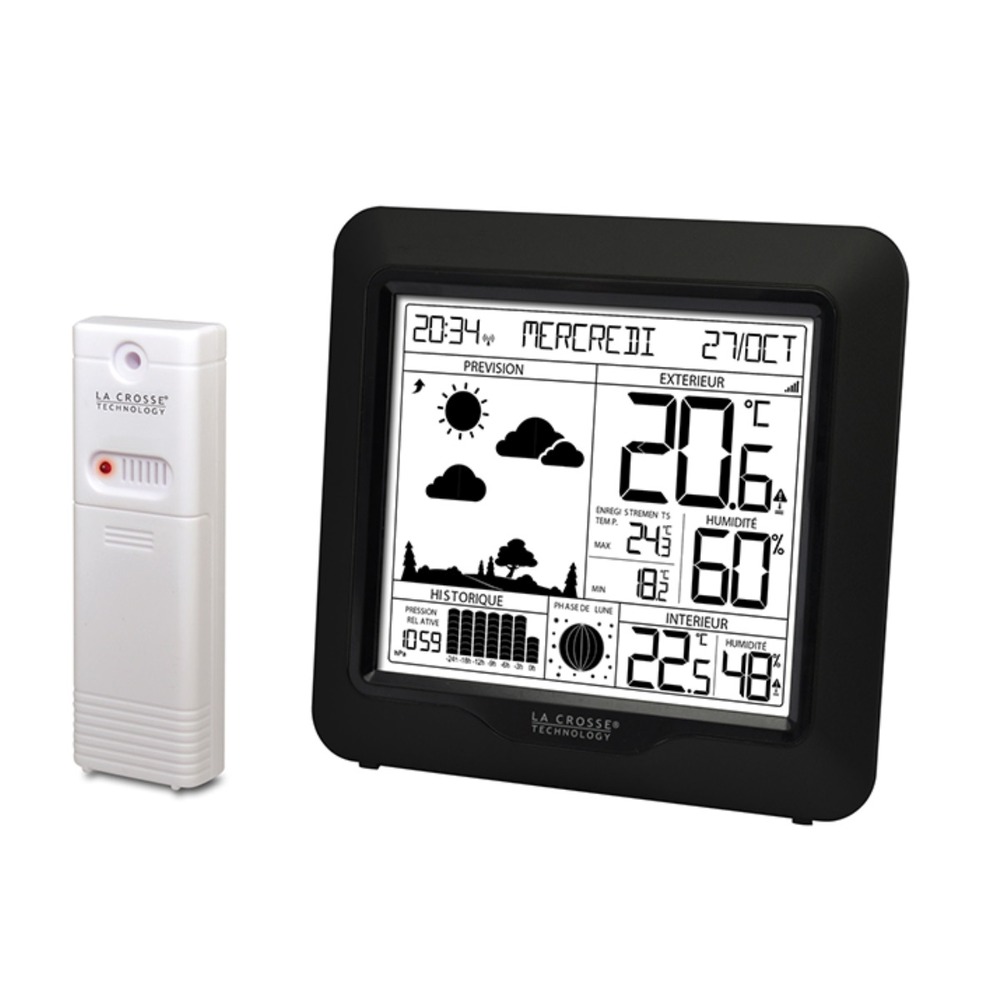 Station météo sans fil avec écran lcd noir - ws6823-bla