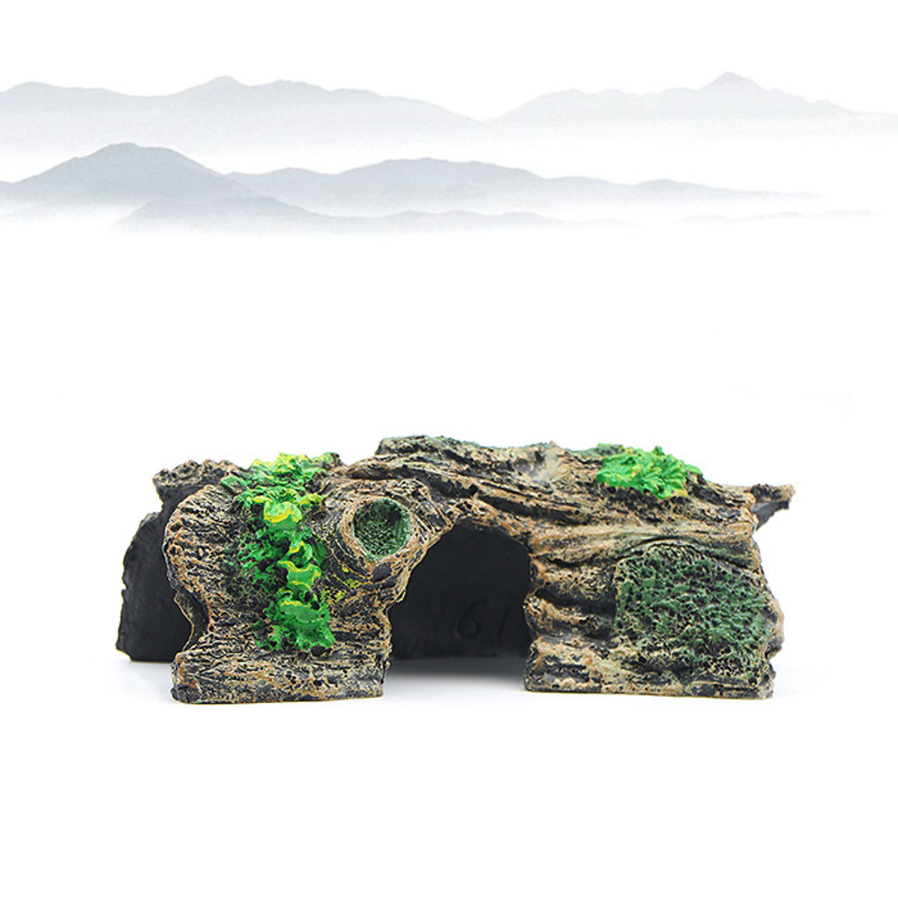 Trou de refuge décoratif en résine pour aquarium - petit