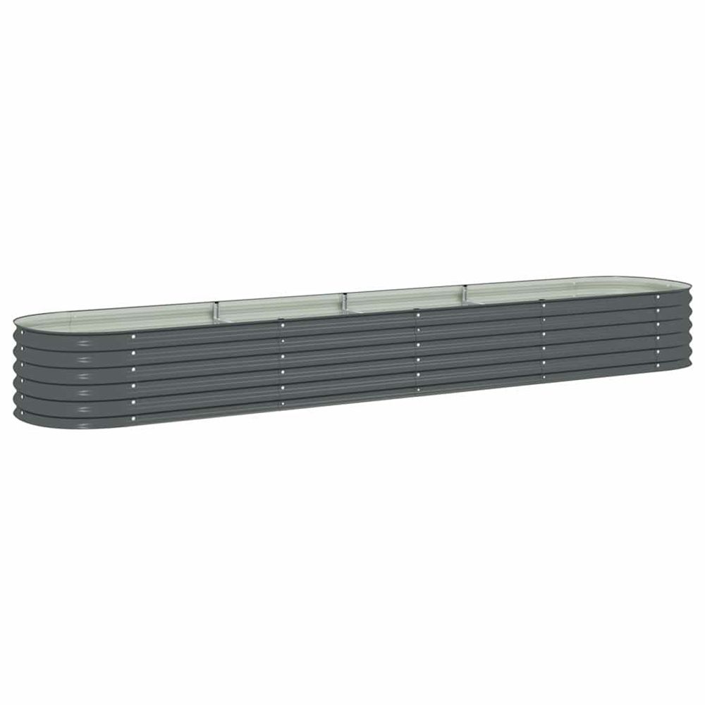 Lit surélevé de jardin 400x80x44 cm acier galvanisé gris
