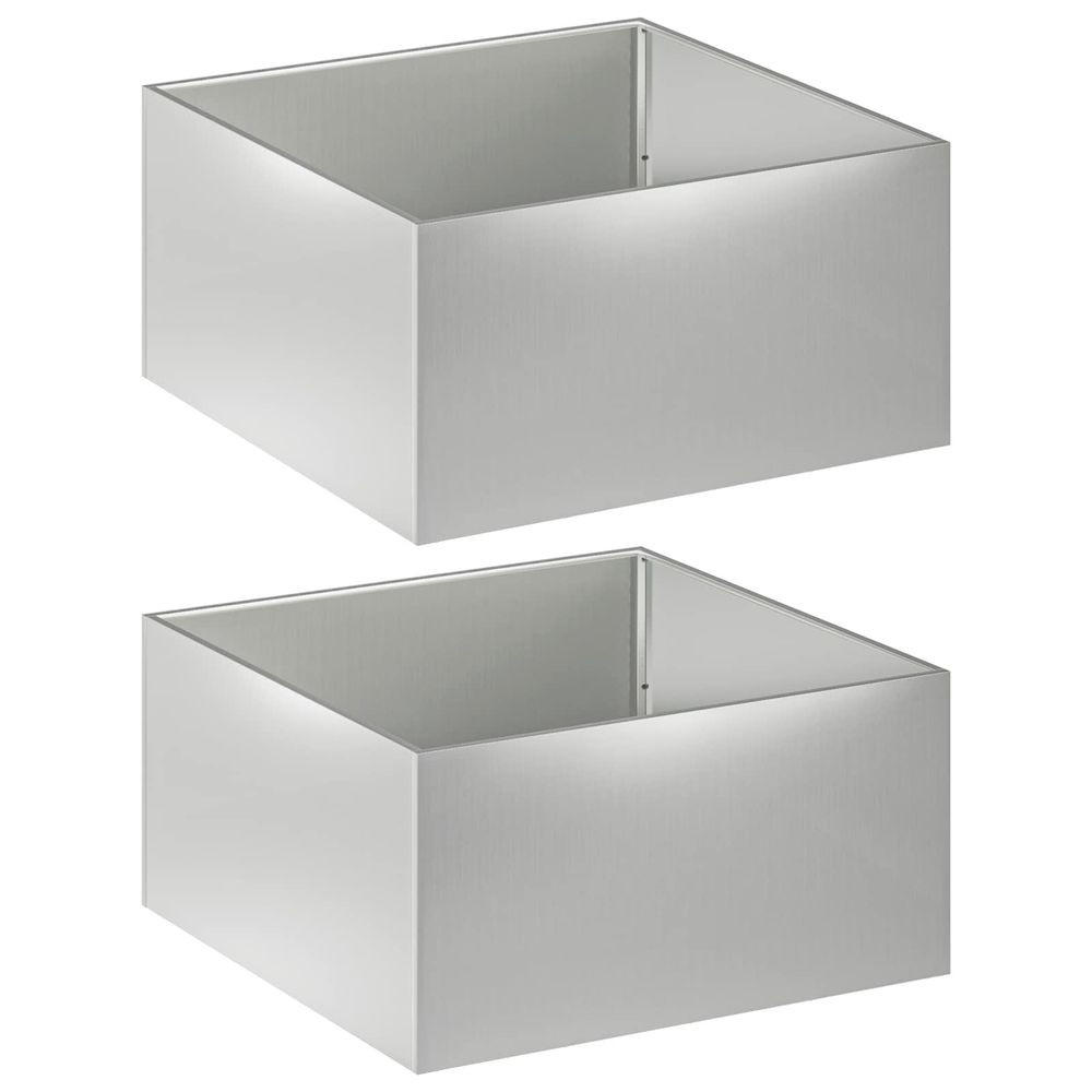 Cache-pot de jardin 2 pc argenté 60 x 60 x 40 cm