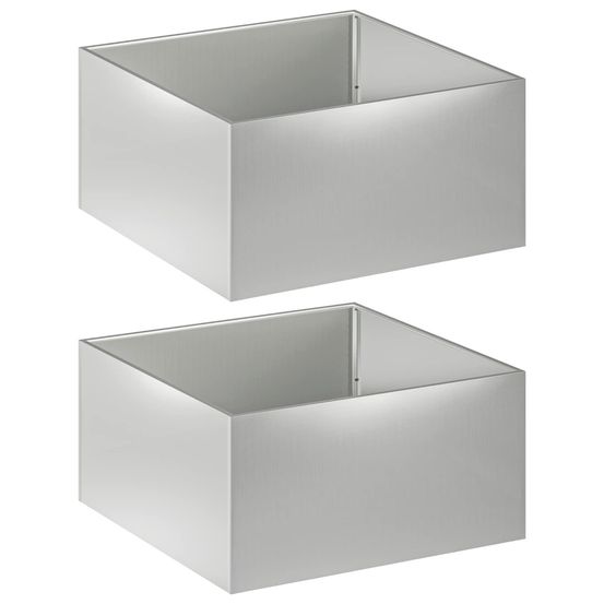 Cache-pot de jardin 2 pc argenté 60 x 60 x 40 cm