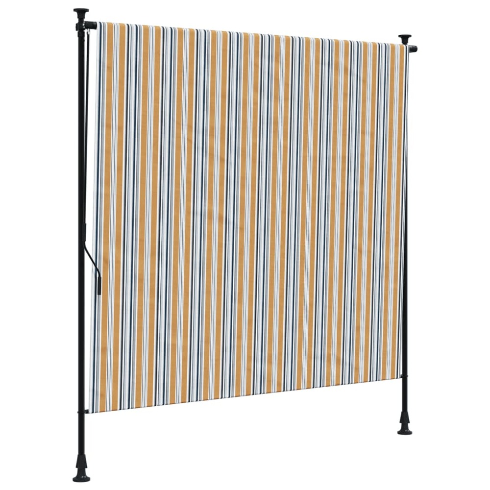 Store roulant d'extérieur jaune et blanc 200x270 cm tissu acier