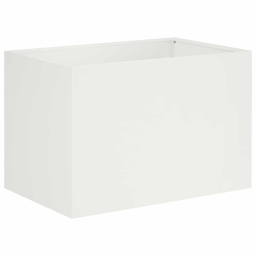 Cache-pot de jardin blanc 50 x 40 x 40 cm acier laminé à froid
