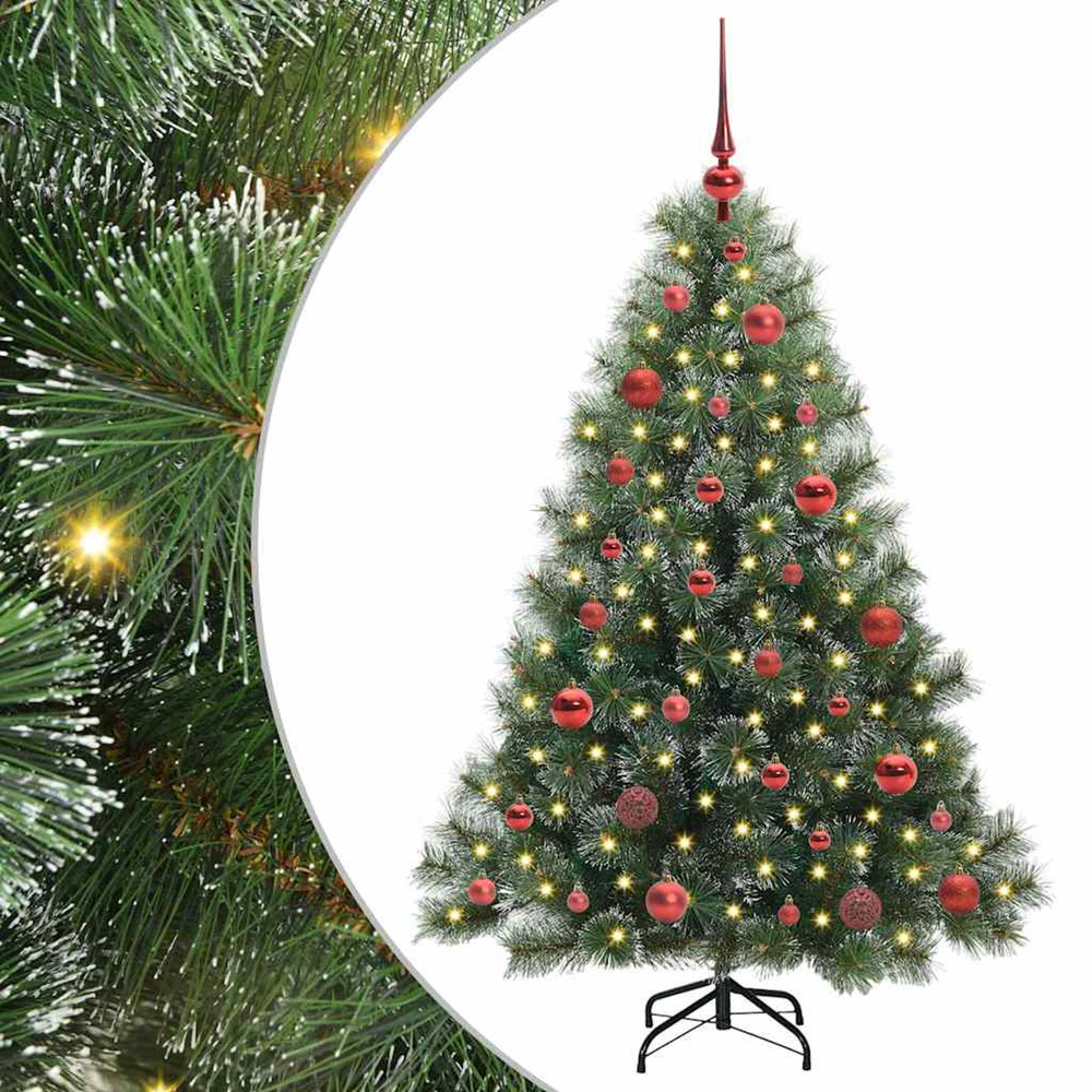 Sapin de noël artificiel avec 150 led vert 150 cm pe et pvc