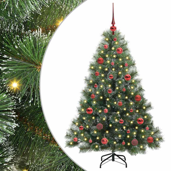 Sapin de noël artificiel avec 150 led vert 150 cm pe et pvc