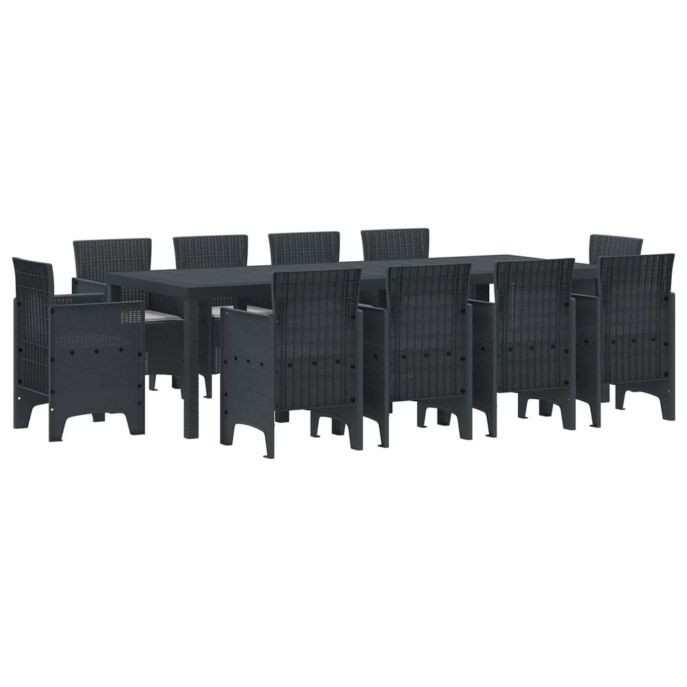 Ensemble de salle à manger pour jardin 11 pc anthracite