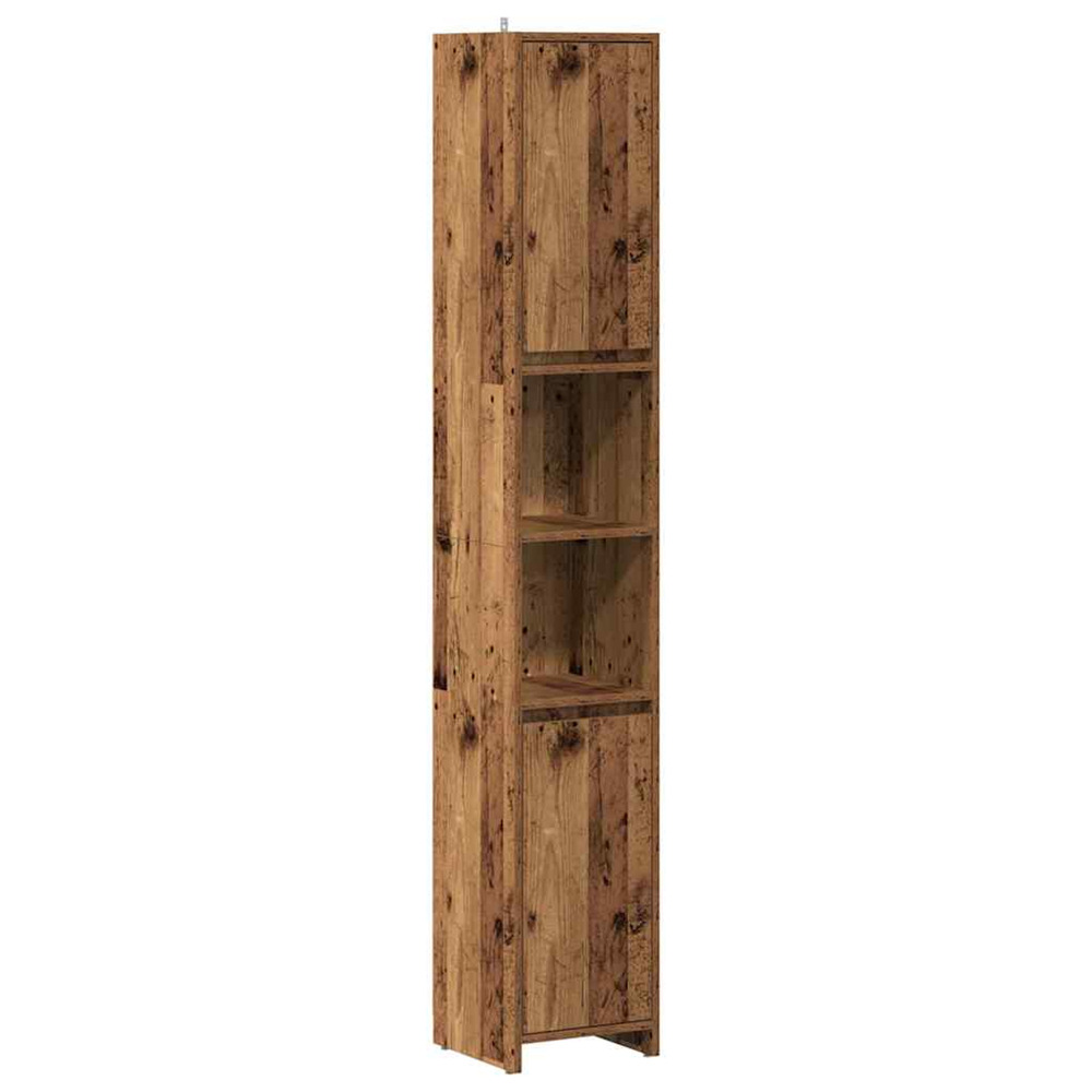 Armoire salle de bain vieux bois 30x30x183,5 cm bois ingénierie