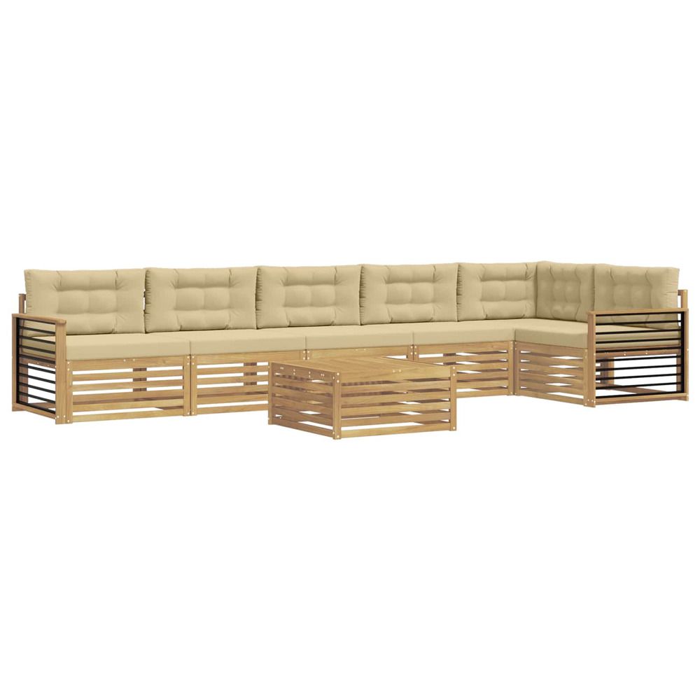 Ensemble de canapés d'extérieur 7 pc blanc et beige