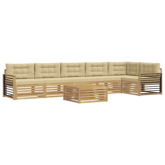 Ensemble de canapés d'extérieur 7 pc blanc et beige