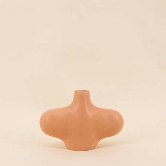 Vase forme organique marron 18x12cm