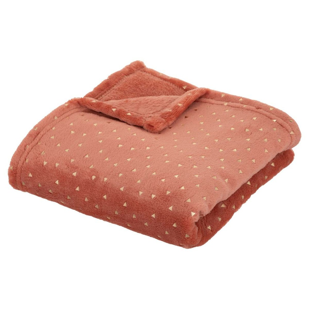 Plaid enfant berlingot - flanelle - rose terracotta - 75x100 cm