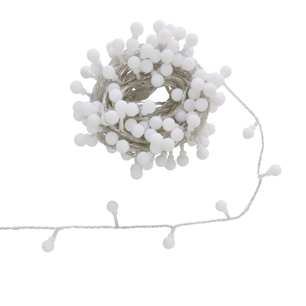 Guirlande lumineuse boules d'extérieur 12,5 m 167 led blanc chaud 13 fonctions sur secteur