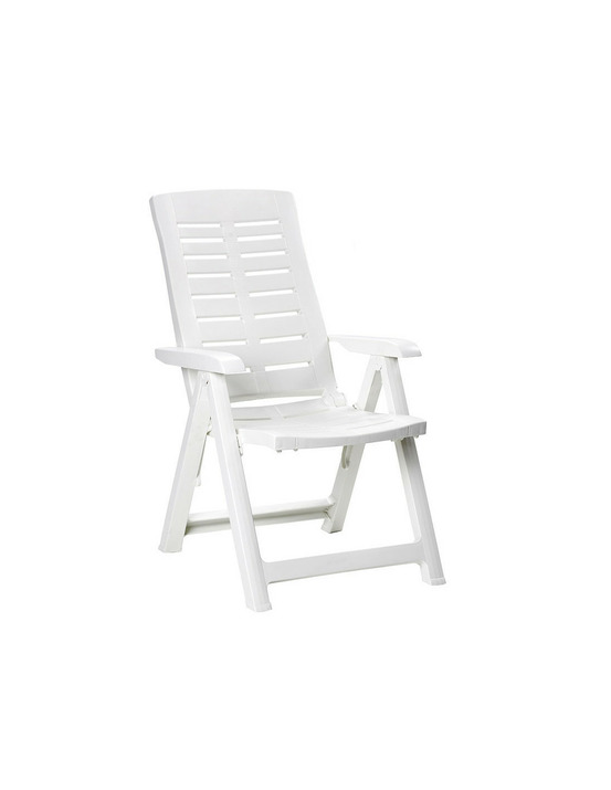 Fauteuil pliant. Couleur: blanc 60x61x109cm modèle multipositions - progarden