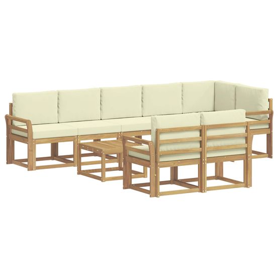 Ensemble de canapés d'extérieur 9 pc blanc et crème polyester