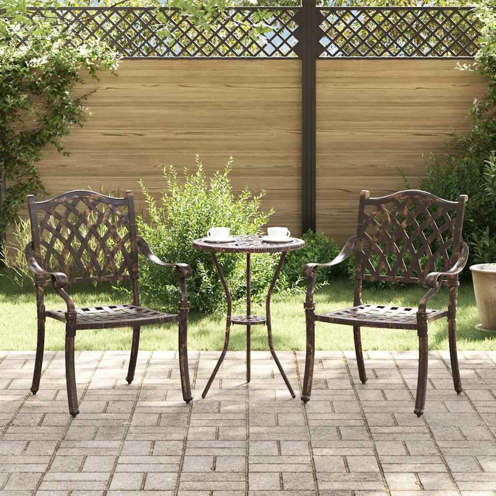 Chaise de jardin 2 pcs bronze 56 x 55 x 92,5 cm aluminium