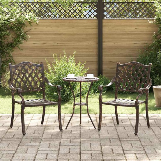Chaise de jardin 2 pcs bronze 56 x 55 x 92,5 cm aluminium