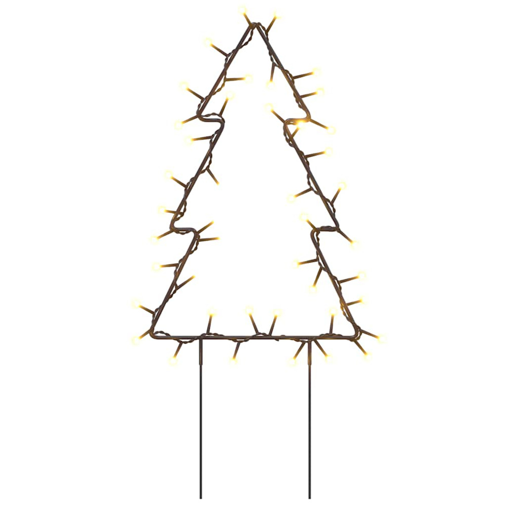 Décoration lumineuse arbre de noël piquets 3 pcs 50 led 30 cm
