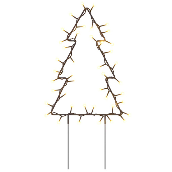 Décoration lumineuse arbre de noël piquets 3 pcs 50 led 30 cm