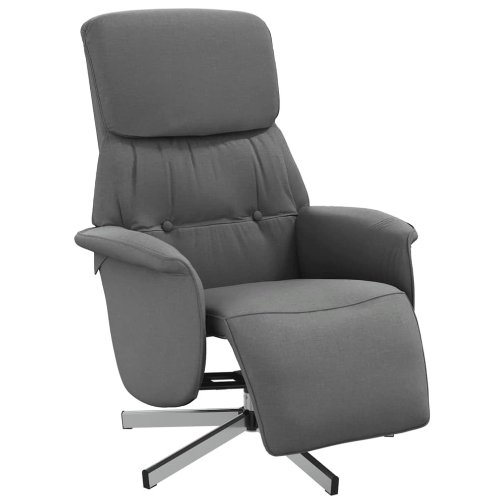 Fauteuil inclinable avec repose-pieds gris foncé tissu