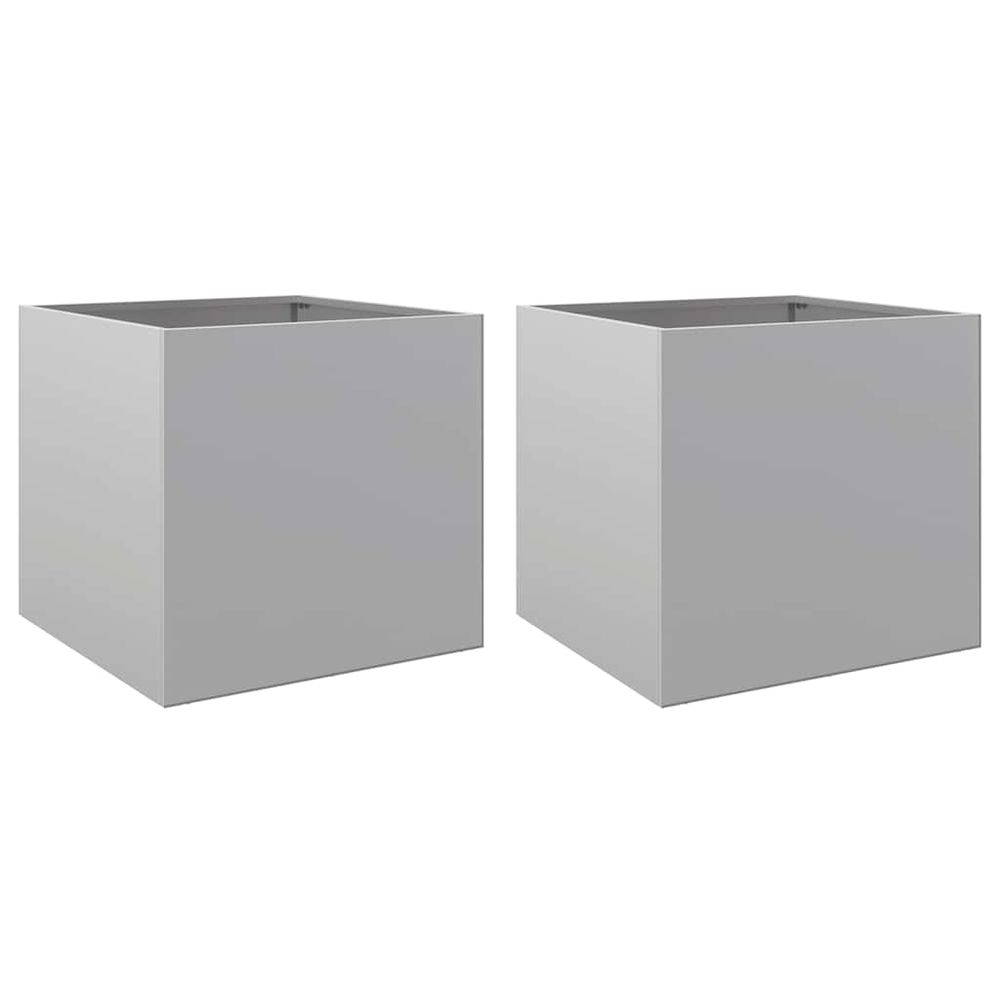 Jardinières 2 pcs argenté 42x40x39 cm acier galvanisé