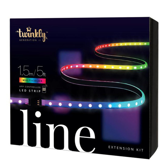 Extension bande noire 1,5m 90 leds multicolores rgb twinkly line