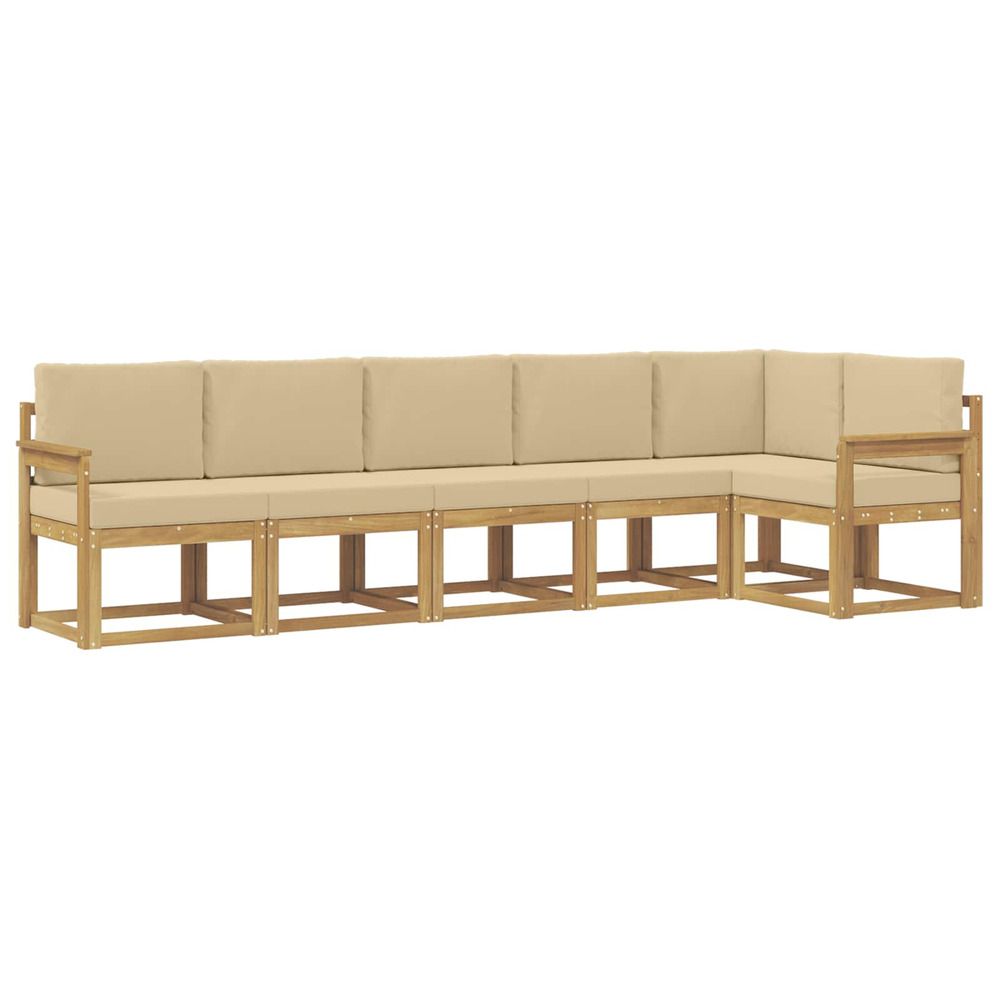 Ensemble de canapés d'extérieur 6 pc blanc et beige polyester