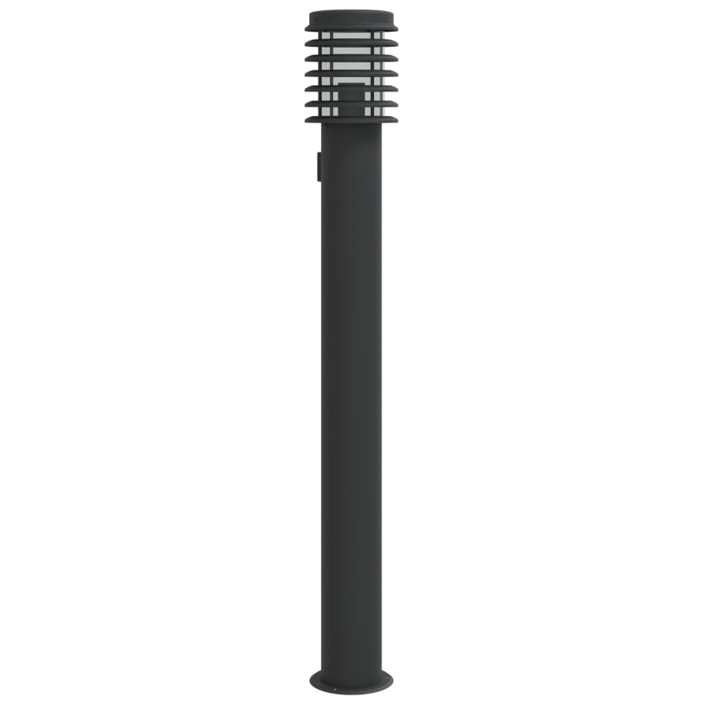 Lampadaire d'extérieur avec sortie noir 110 cm acier inoxydable
